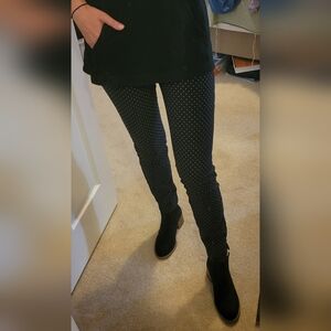 Who What Wear Black and White Polka Dot Trousers